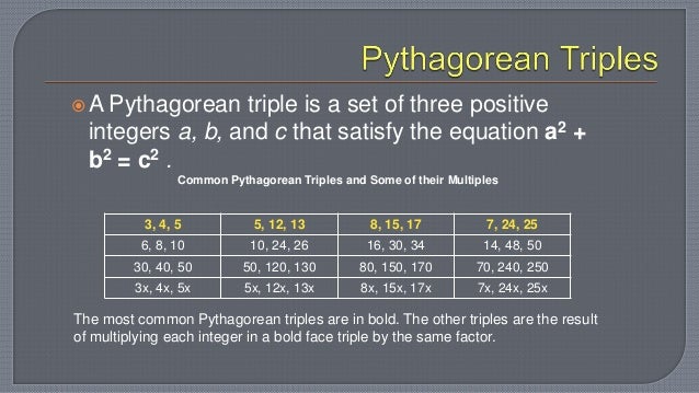 Pythagorean Theorem And Special Right Triangles