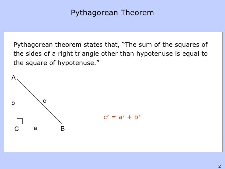 Pythagoras Theorem Presentation