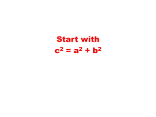 Start withc2 = a2 + b2
