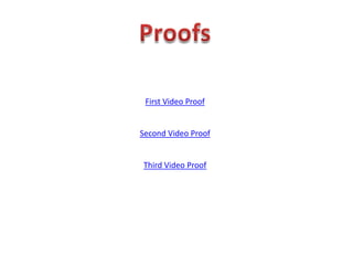 ProofsFirst Video ProofSecond Video ProofThird Video Proof