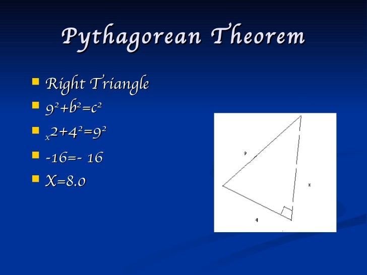 Pythagorean theorem and distance formula