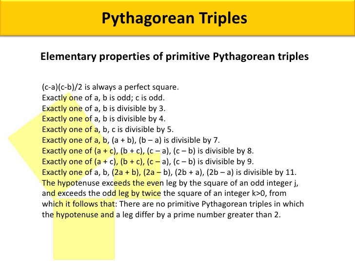 Pythagorean triples