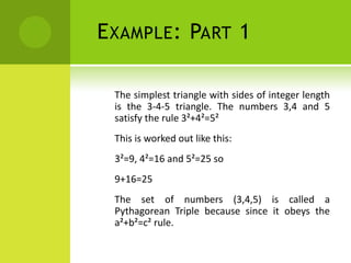 Triples In Math Pythagorean triples | PPTX
