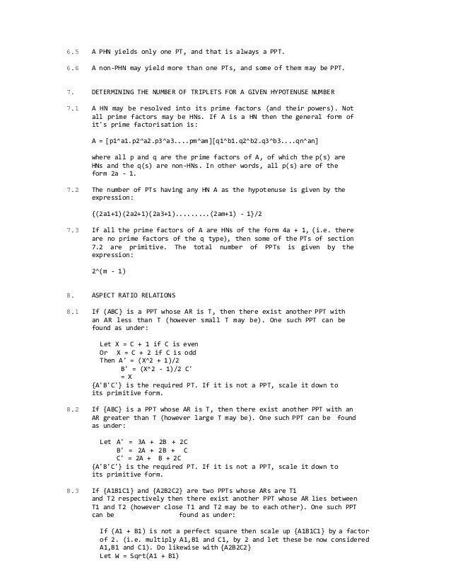 Pythagorean Triplets
