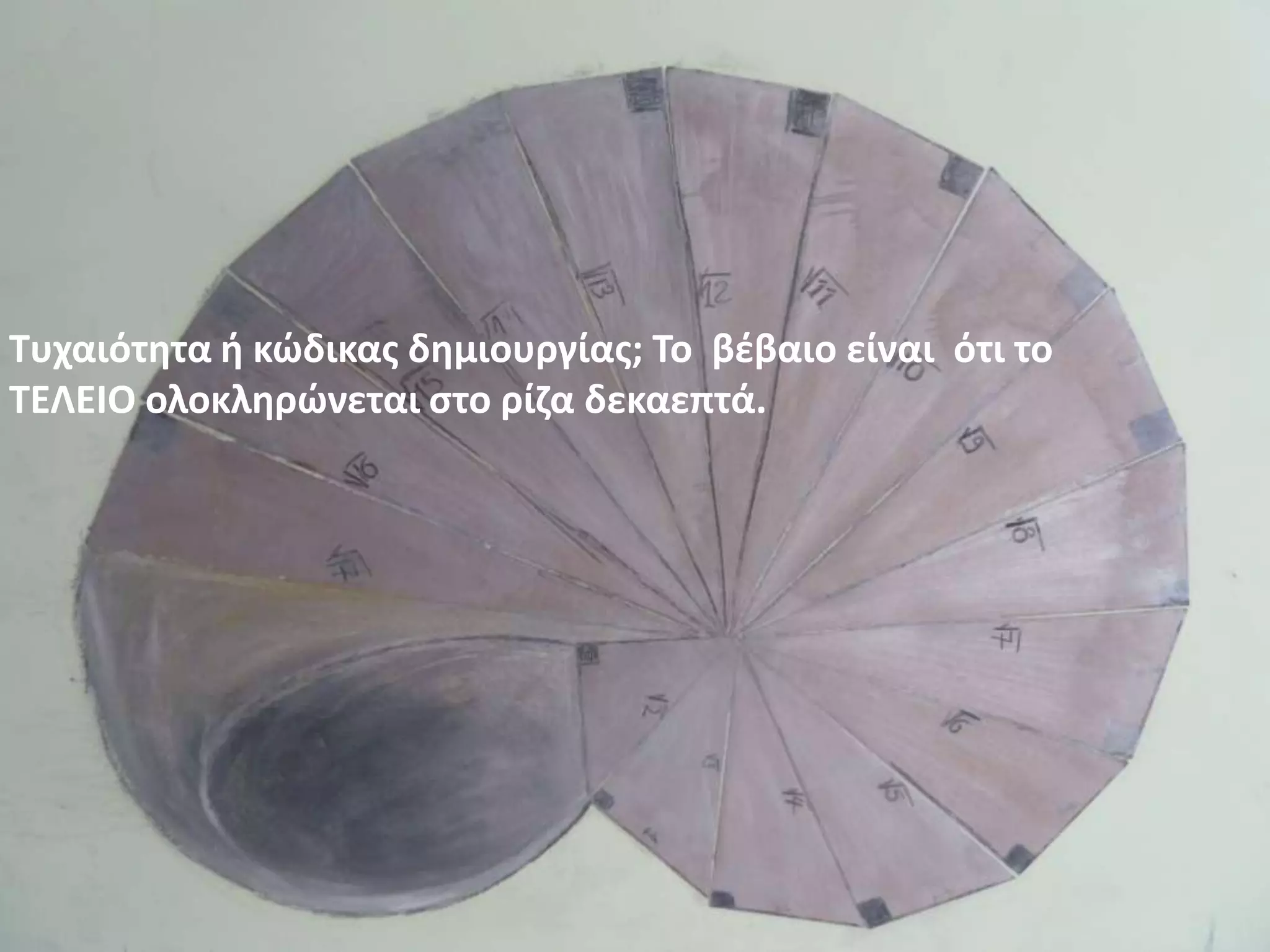 ‘»
Τυχαιότθτα ι κώδικασ δθμιουργίασ; Το βζβαιο είναι ότι το
ΤΕΛΕΙΟ ολοκλθρώνεται ςτο ρίηα δεκαεπτά.

 