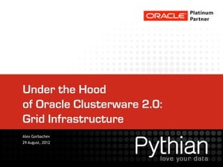 Under the Hood
of Oracle Clusterware 2.0:
Grid Infrastructure
Alex Gorbachev
29 August, 2012
 