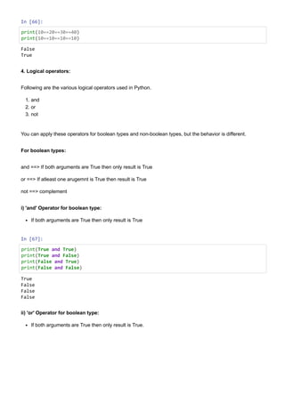 Introduction to phyton , important topic | PDF