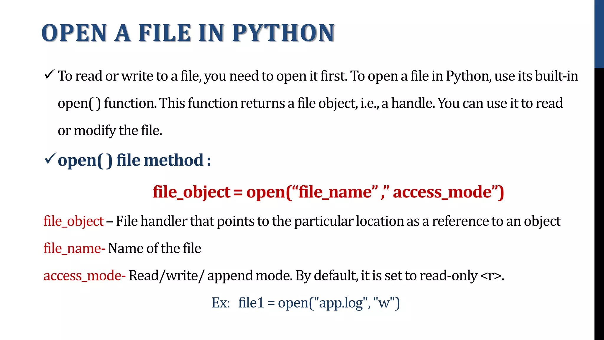 File handling in Python | PPT