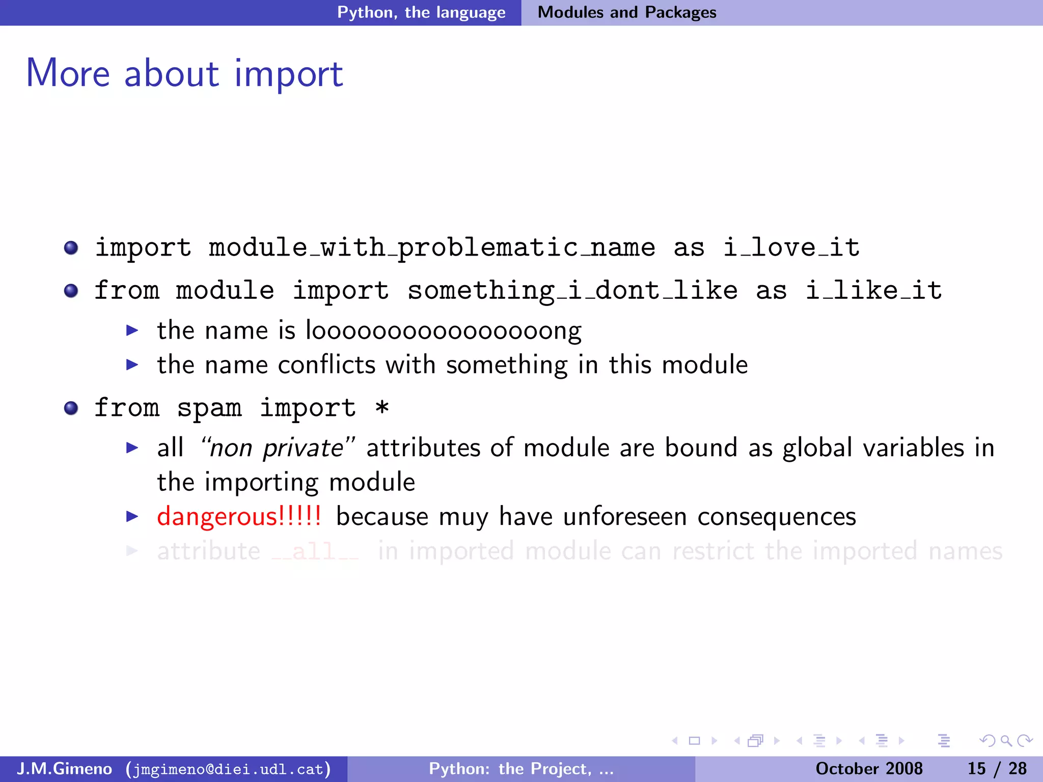 Python: the Project, the Language and the Style