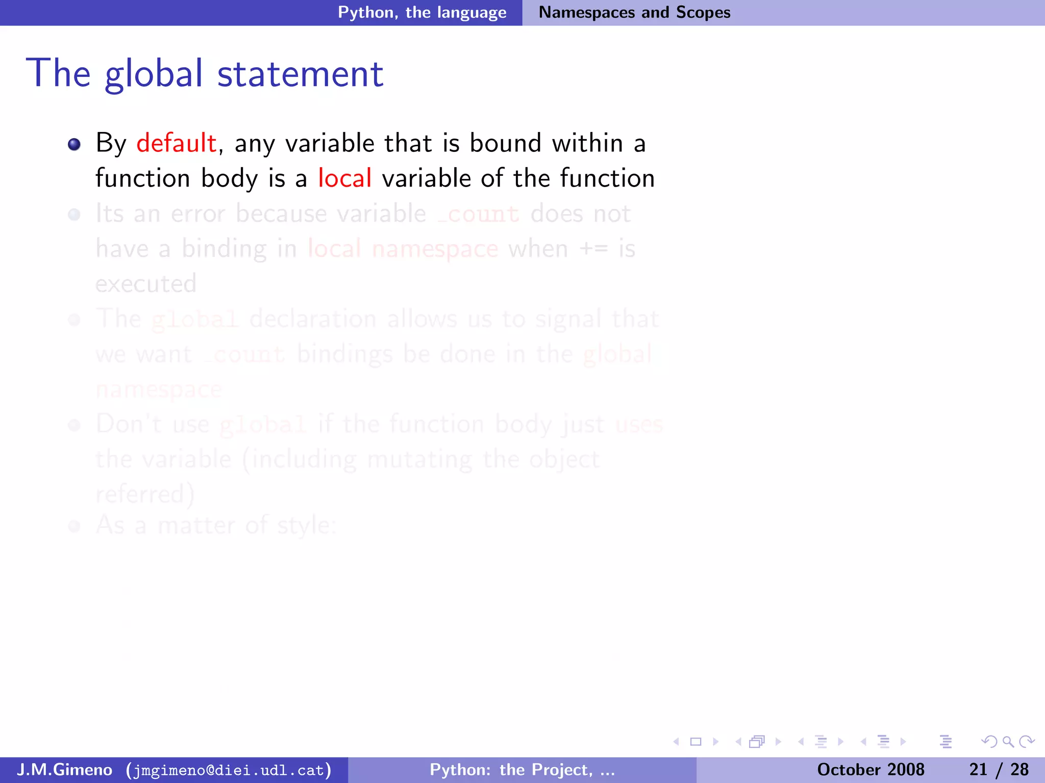 Python: the Project, the Language and the Style