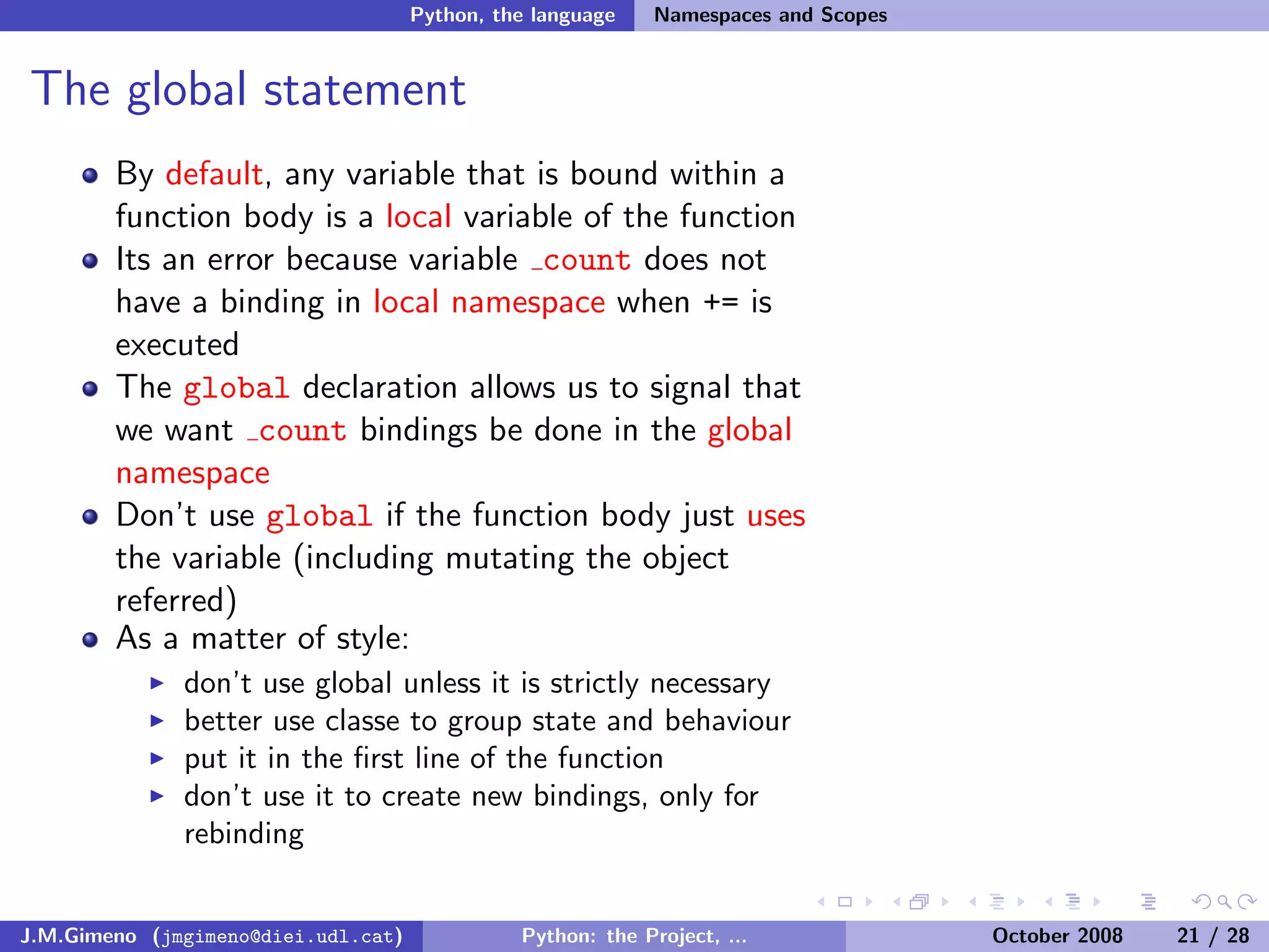 Python: the Project, the Language and the Style