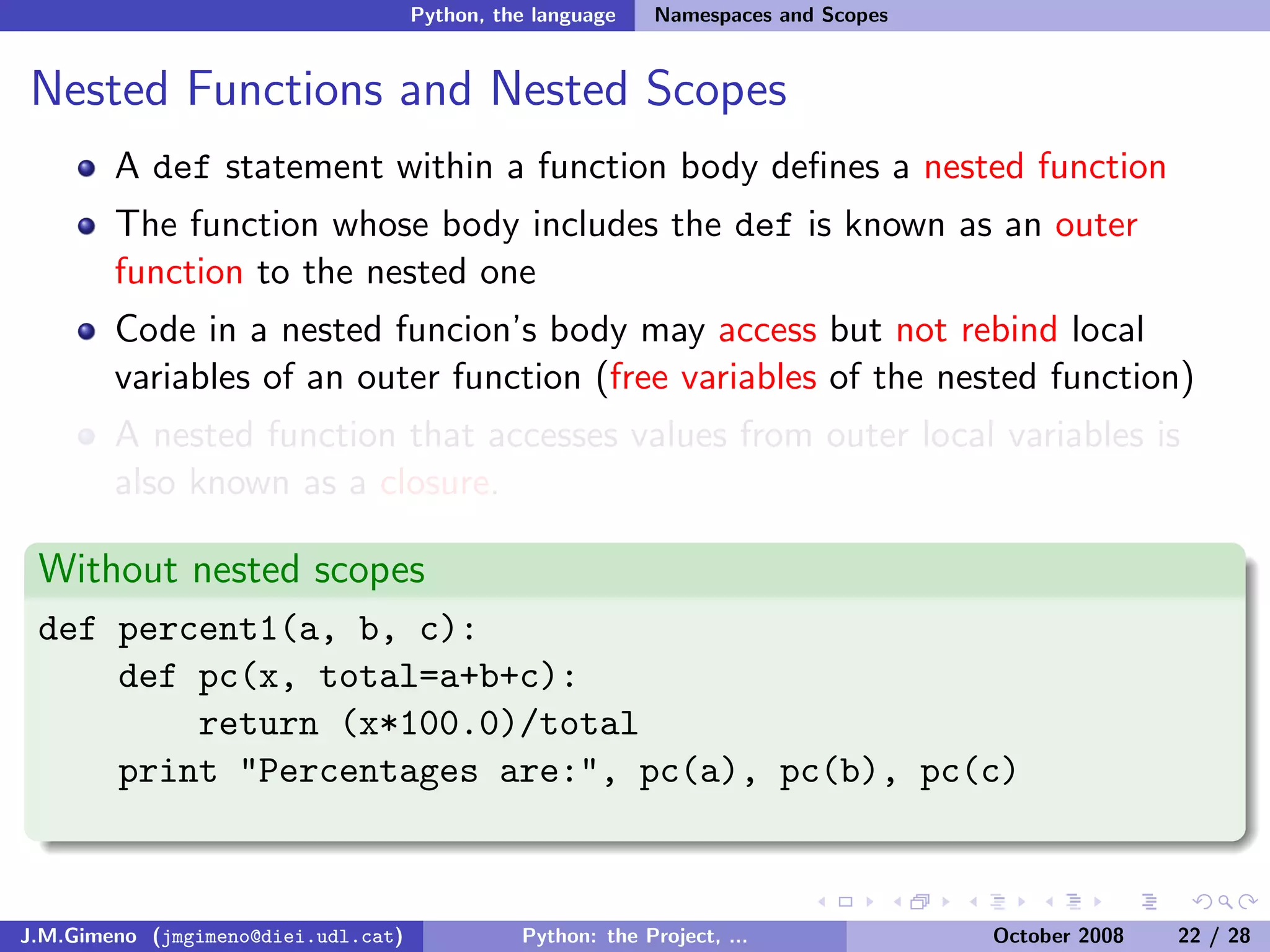 Python: the Project, the Language and the Style
