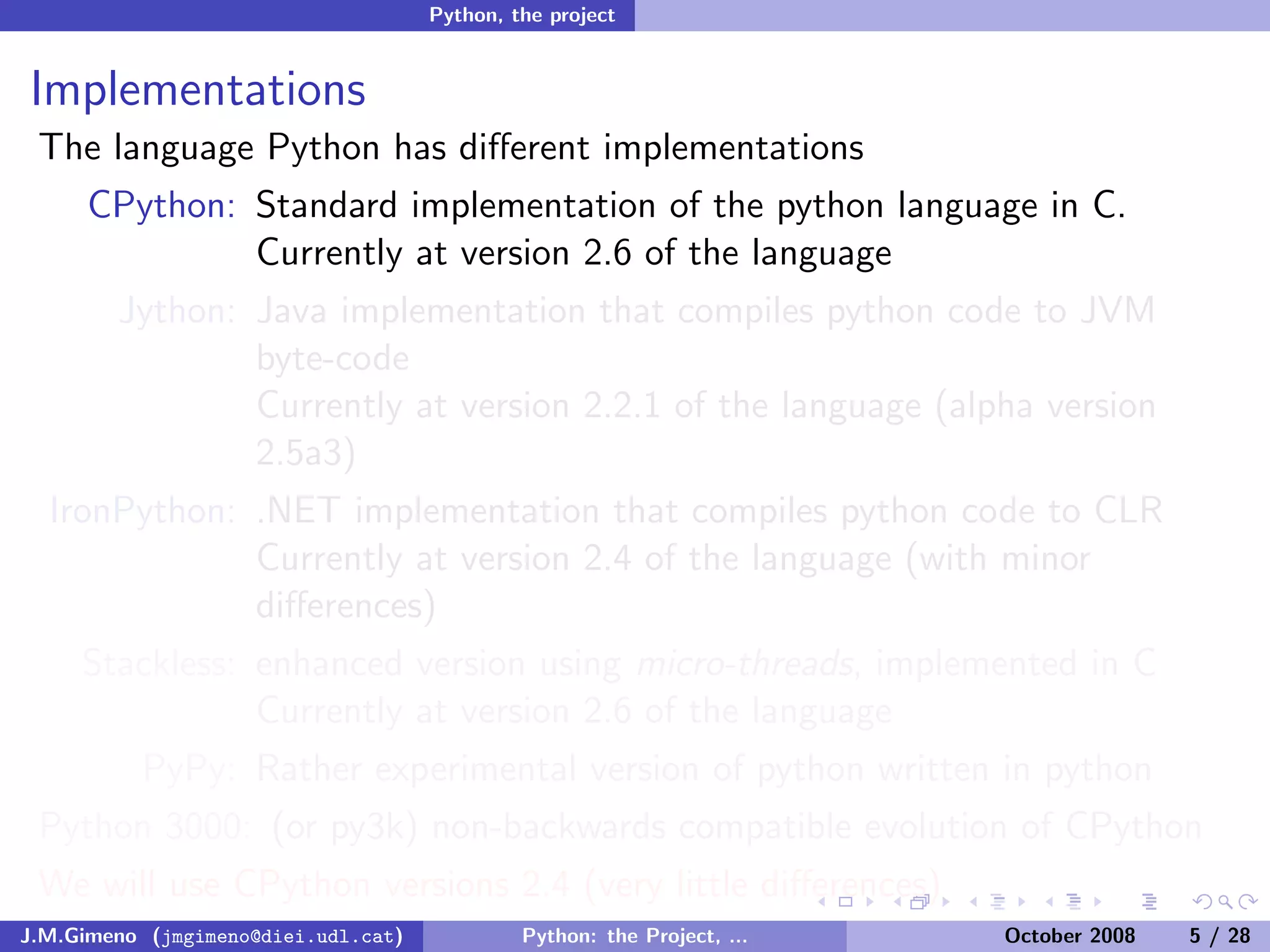 Python: the Project, the Language and the Style