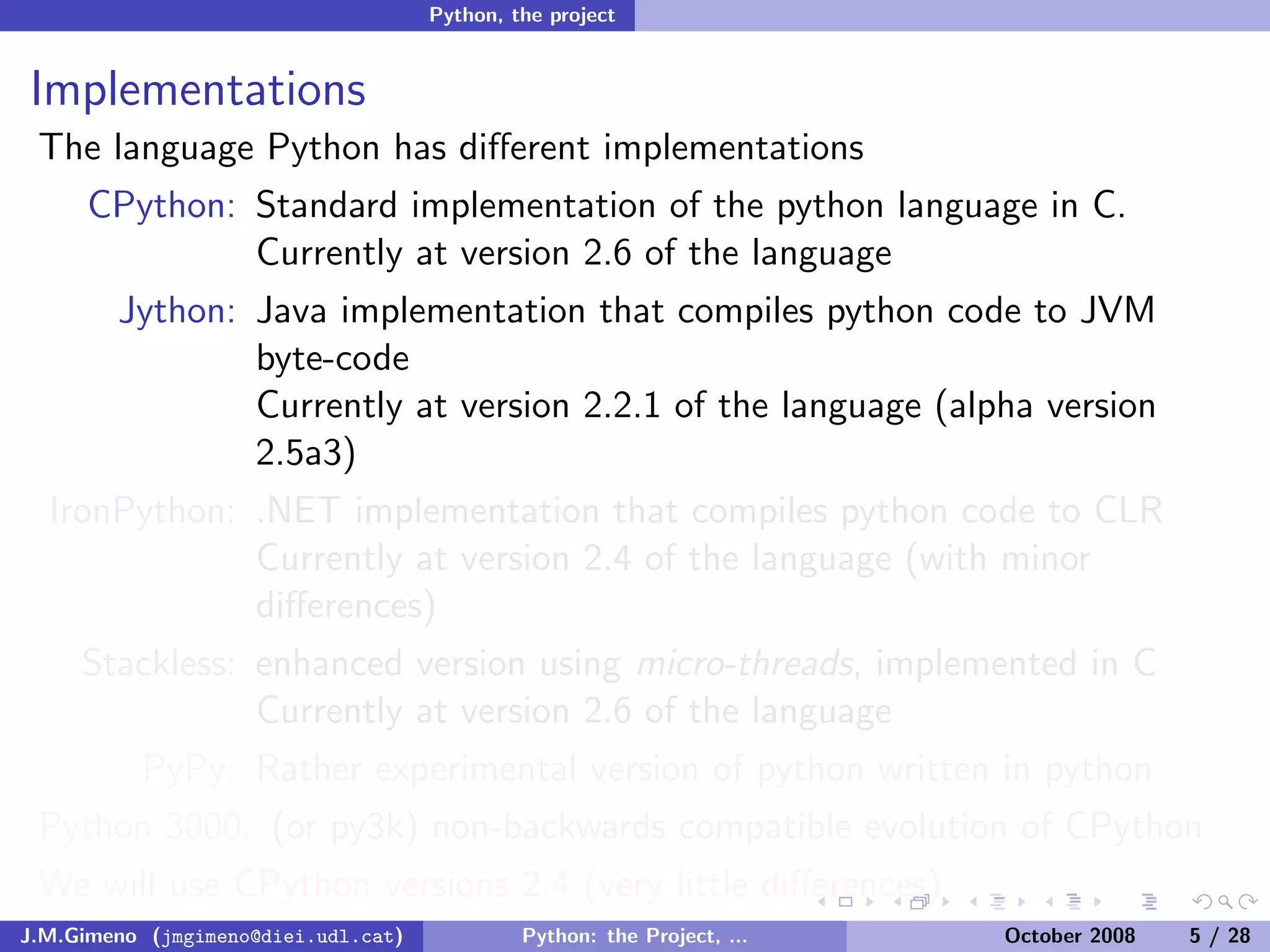 Python: the Project, the Language and the Style