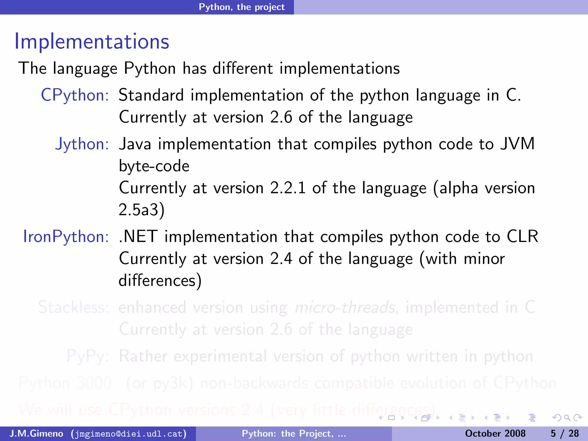 Python: the Project, the Language and the Style