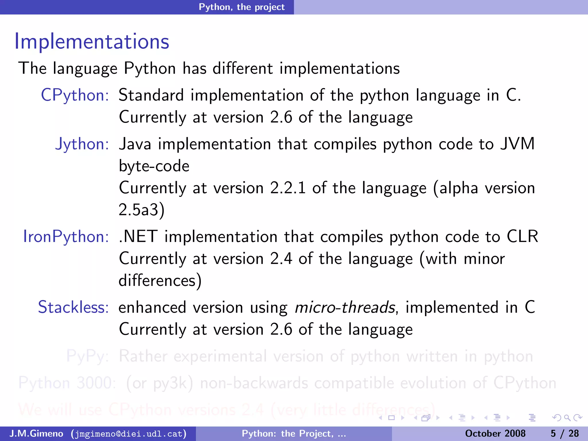 Python: the Project, the Language and the Style
