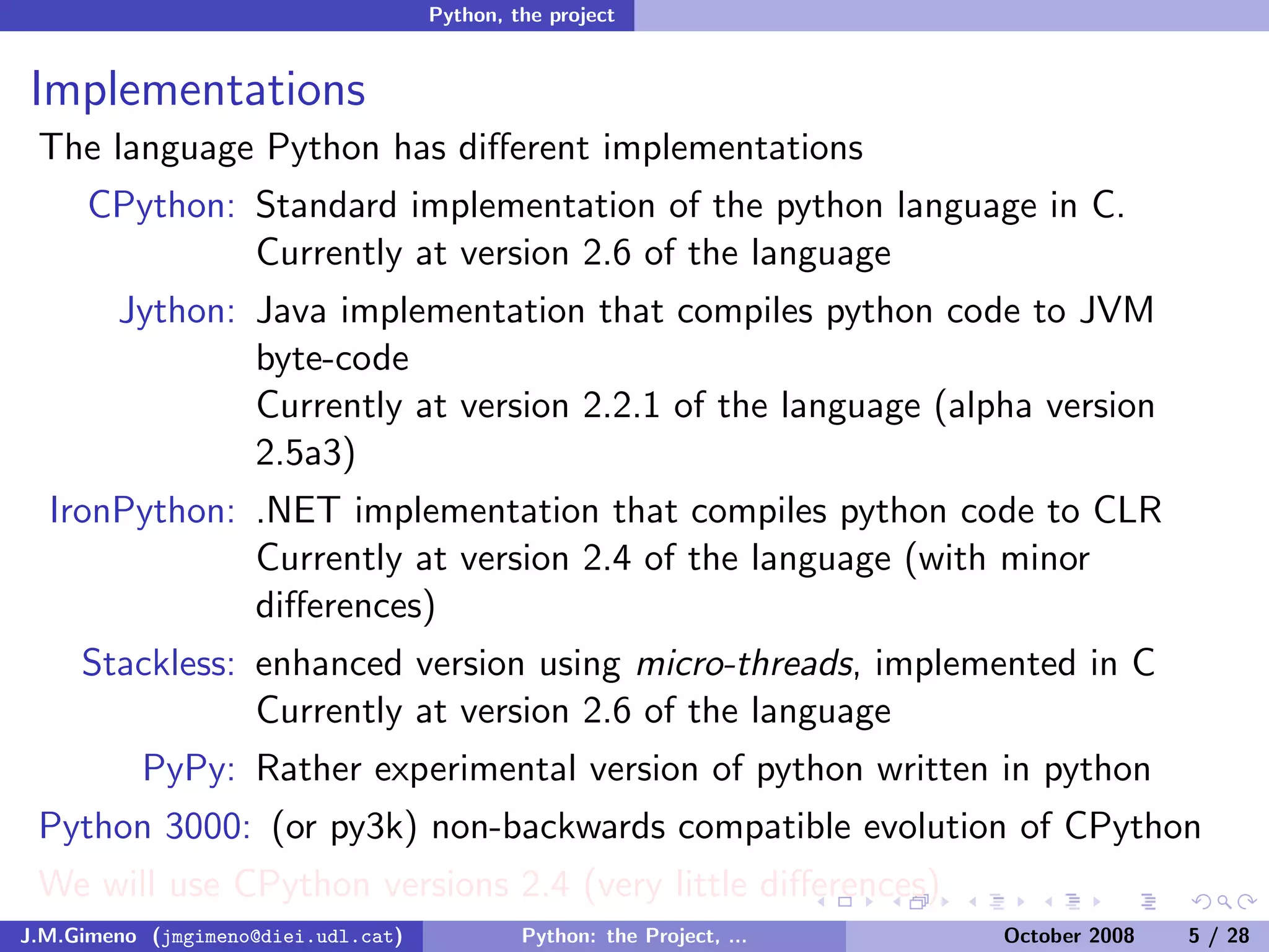 Python: the Project, the Language and the Style