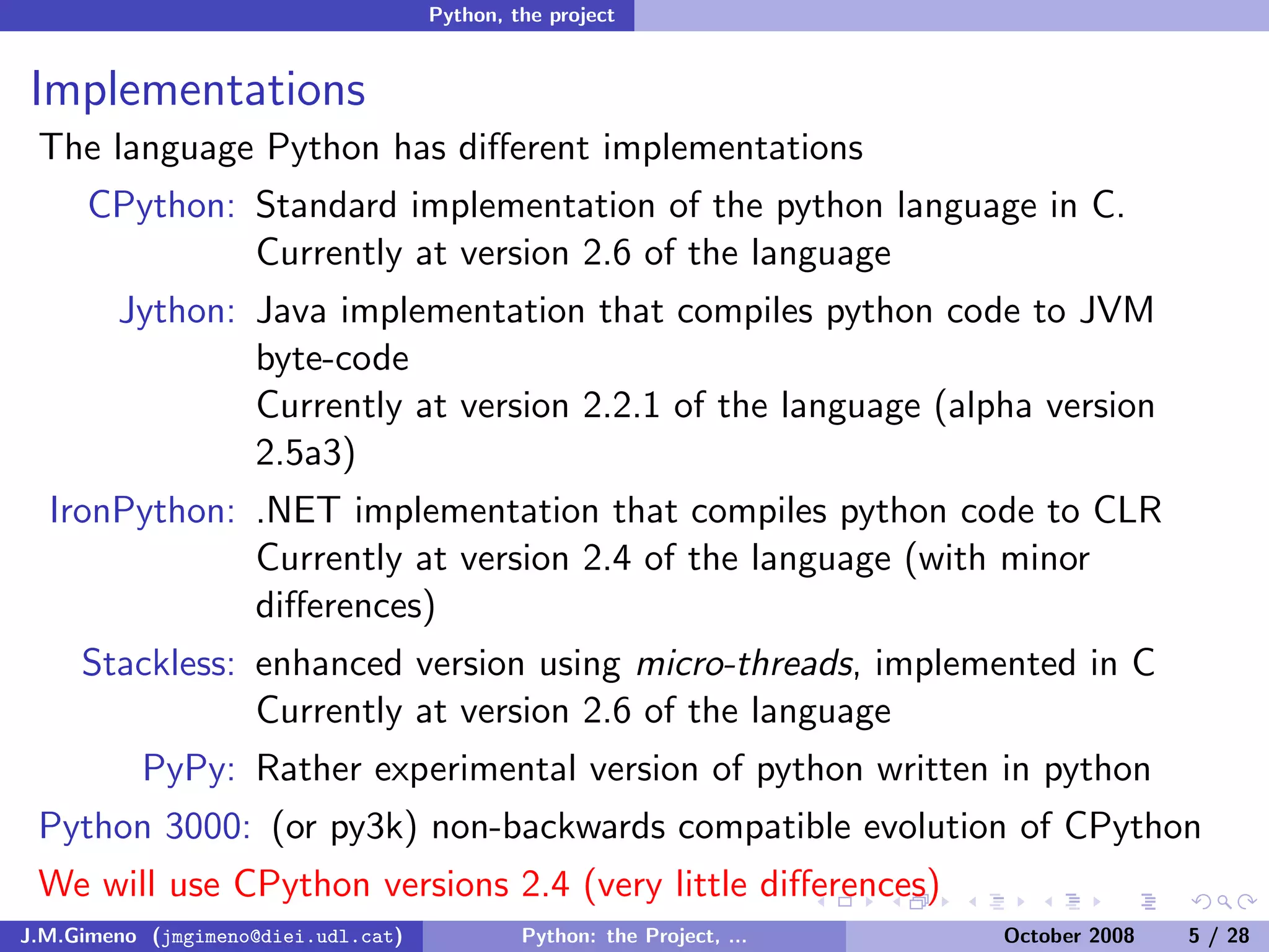 Python: the Project, the Language and the Style