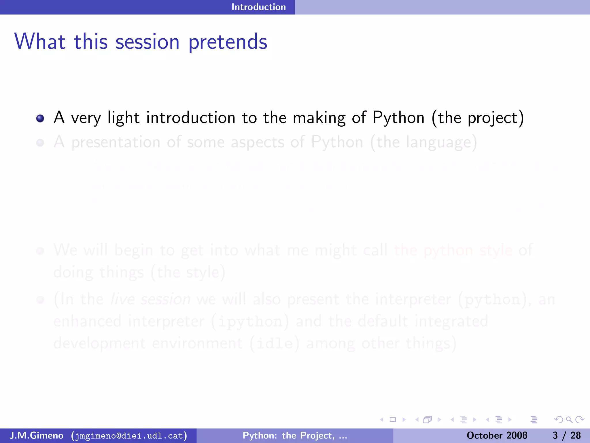 Python: the Project, the Language and the Style