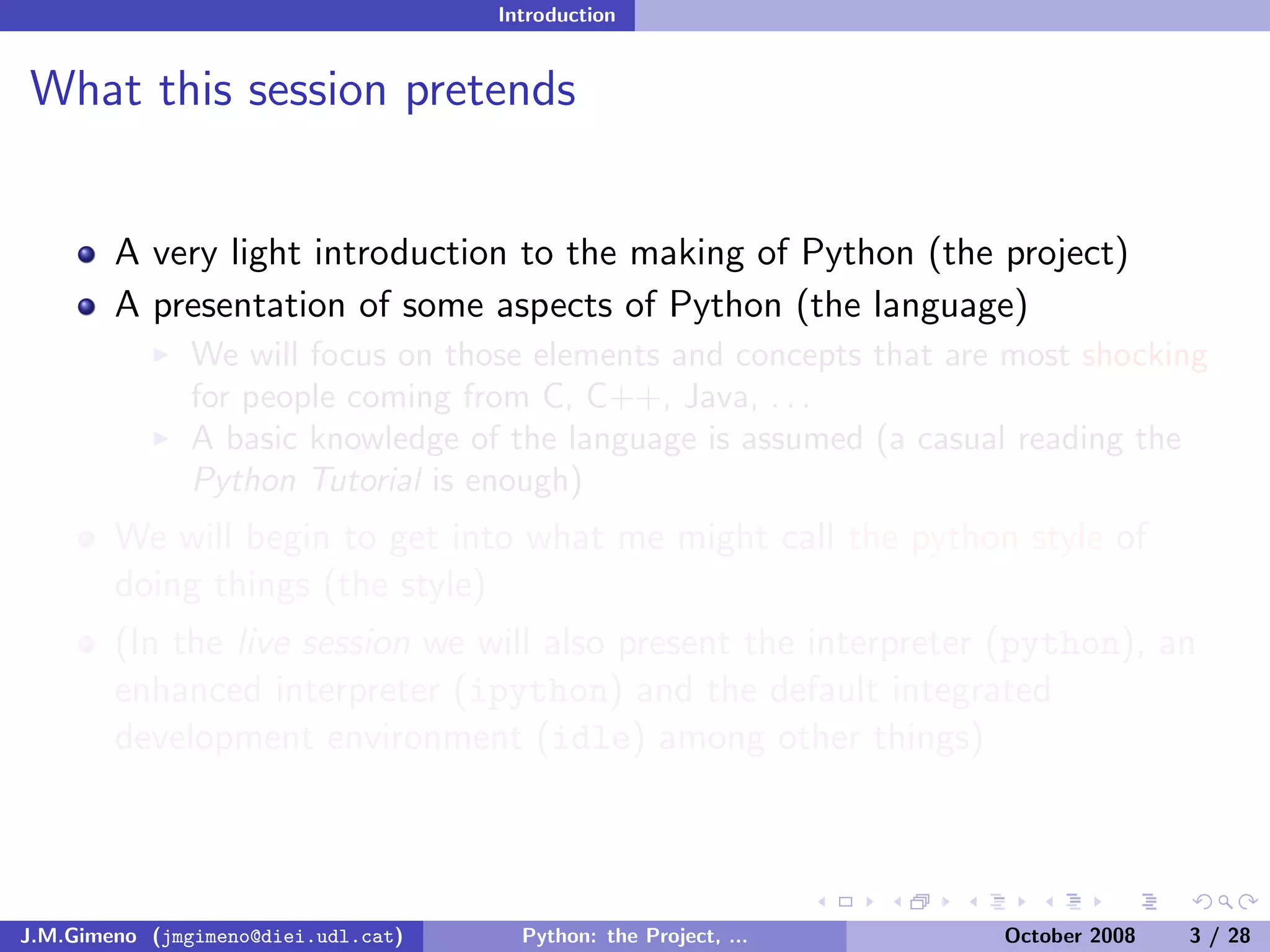Python: the Project, the Language and the Style