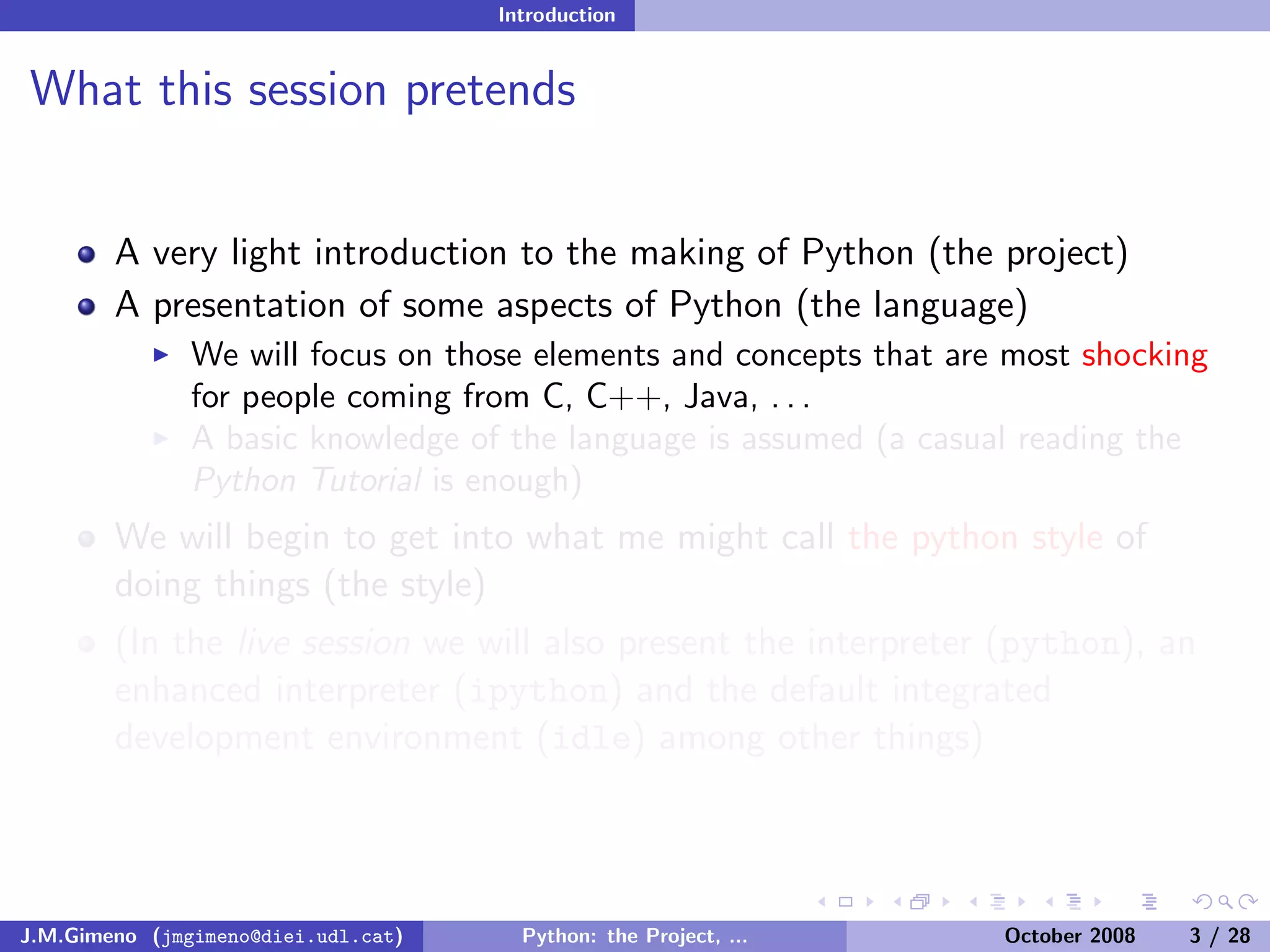 Python: the Project, the Language and the Style