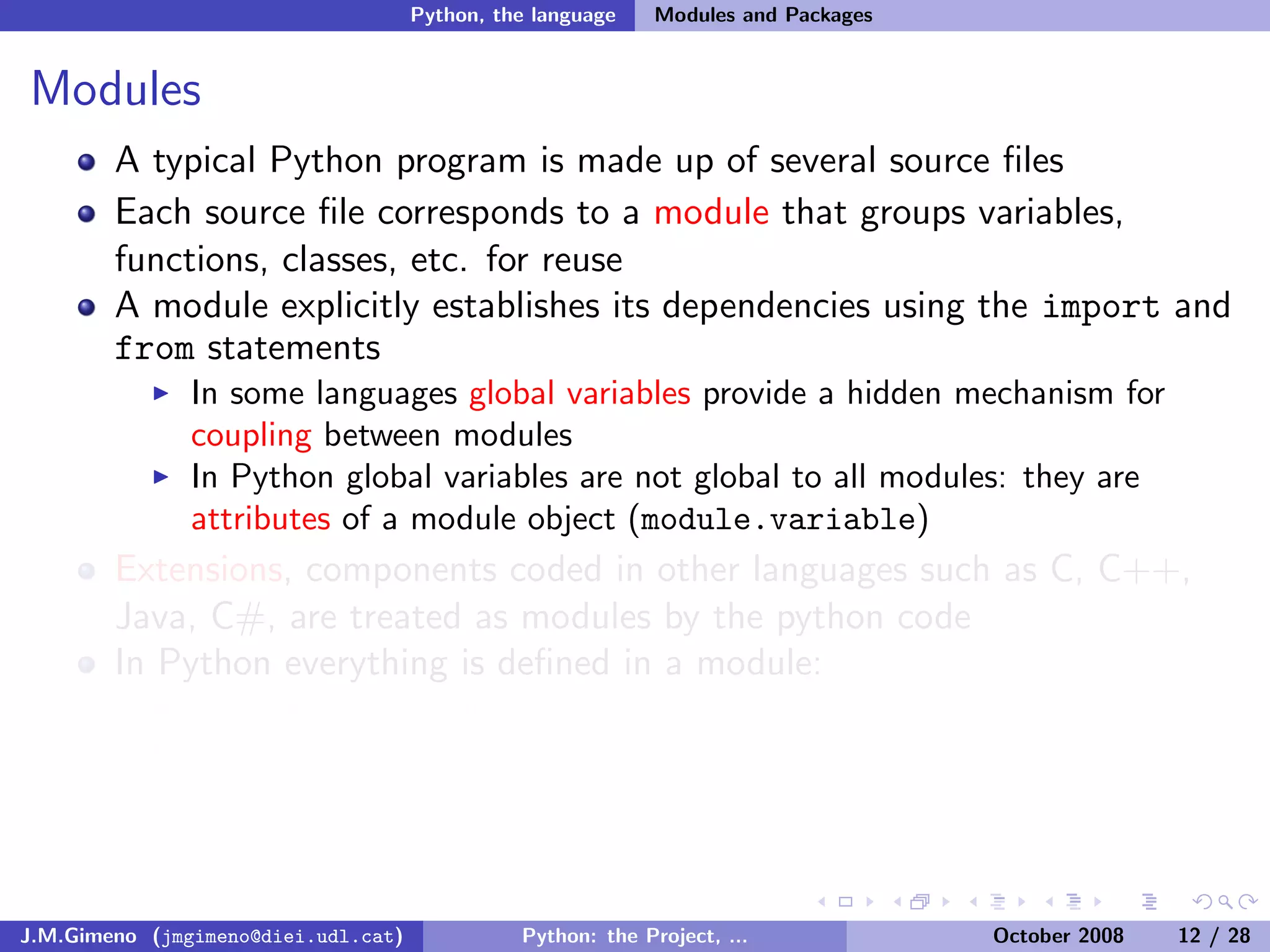 Python: the Project, the Language and the Style