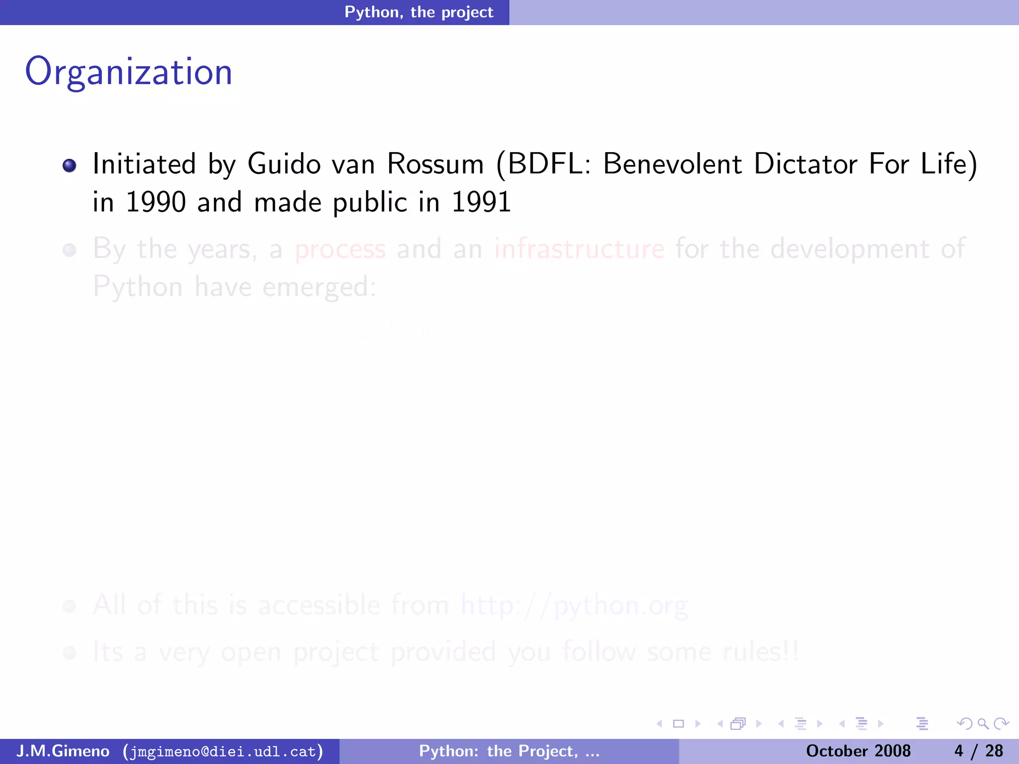 Python: the Project, the Language and the Style
