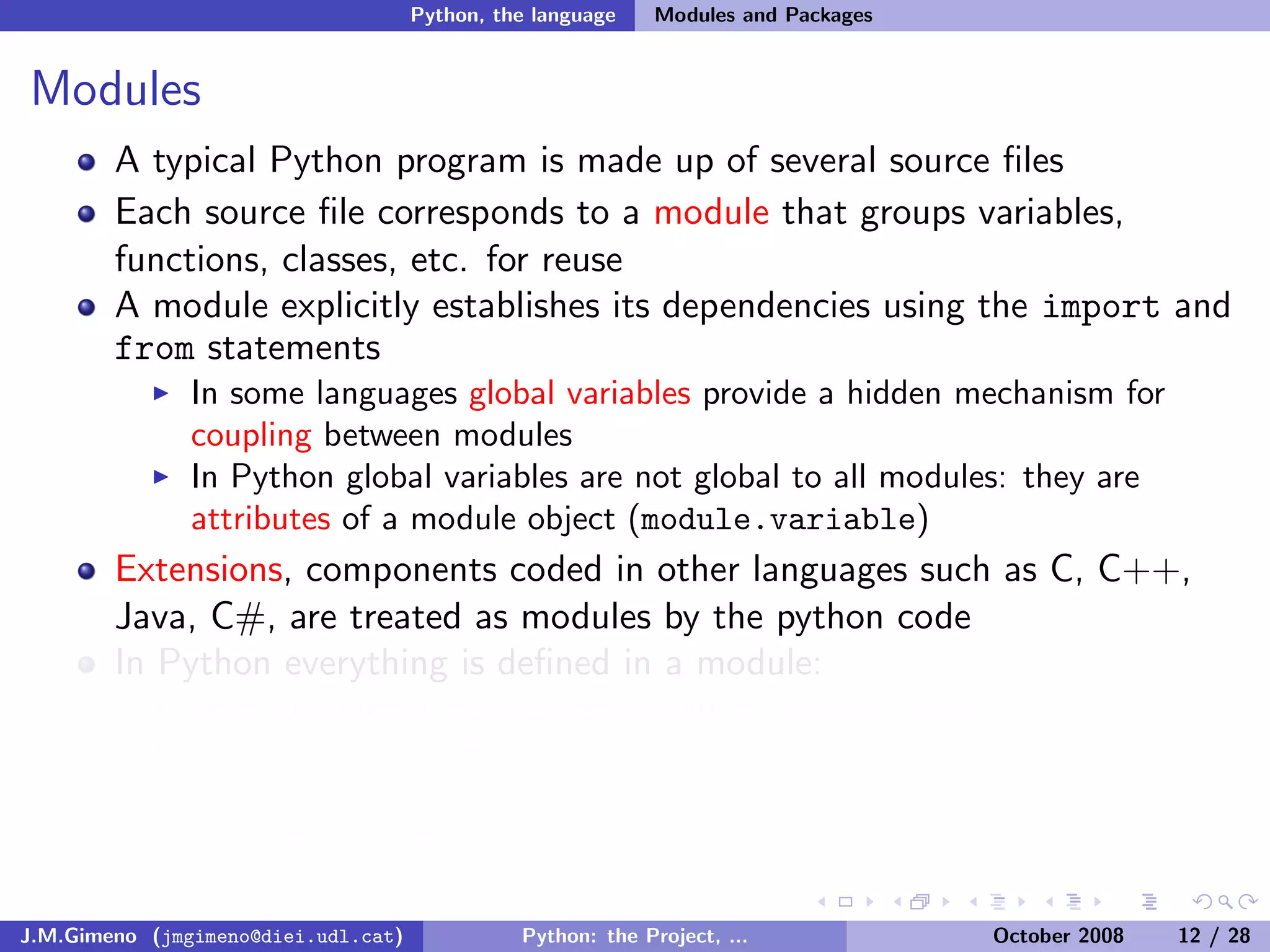 Python: the Project, the Language and the Style