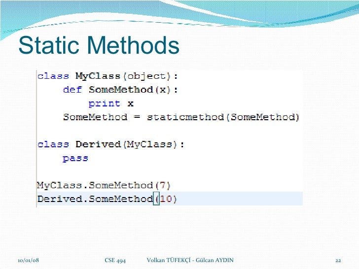 Python slots method