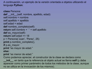 PYTHON ORIENTADO A OBJETOS | PPT