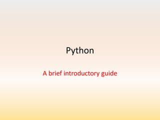 Intro to Python | PPT