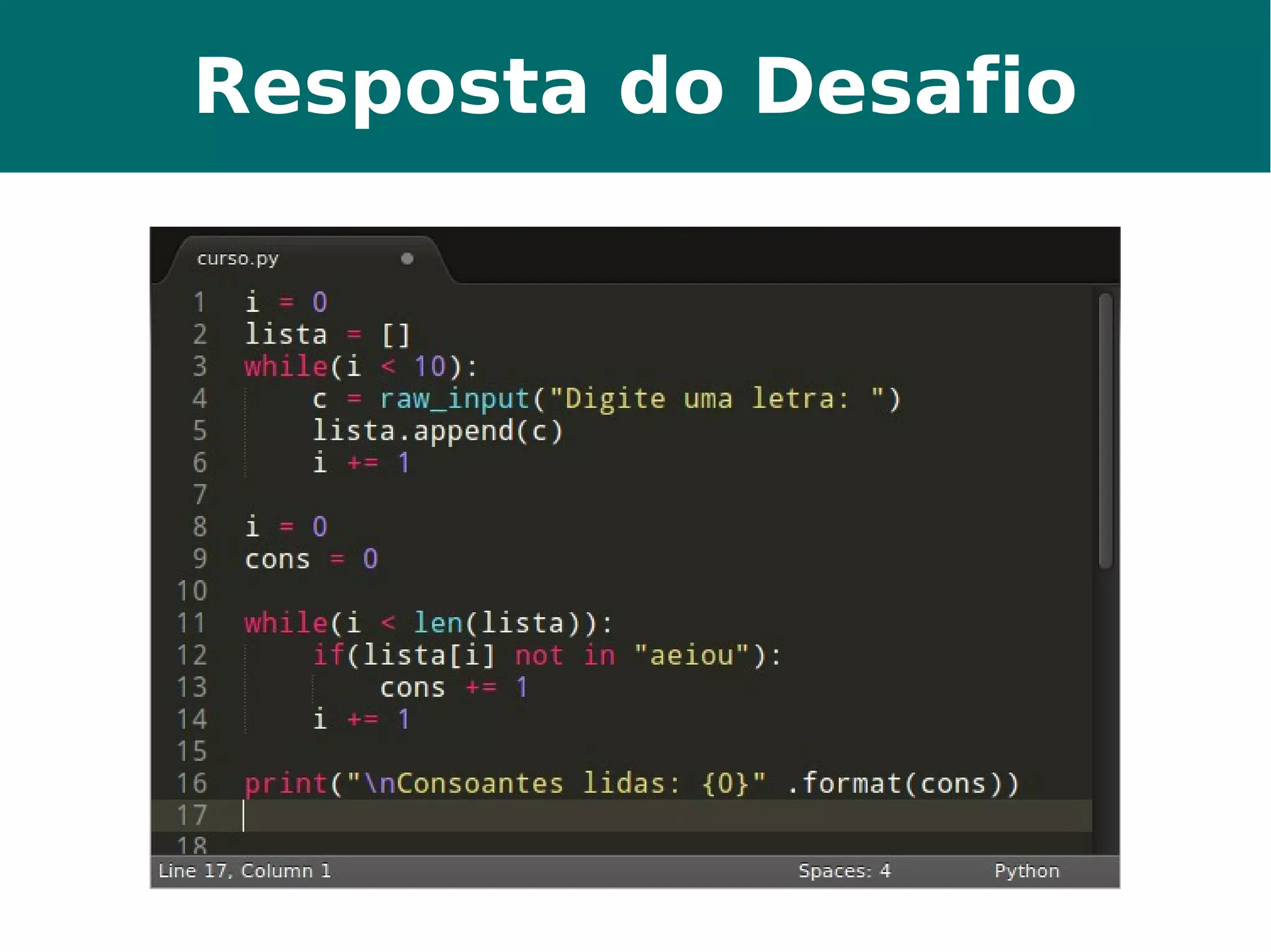 Resposta do Desafio 
 