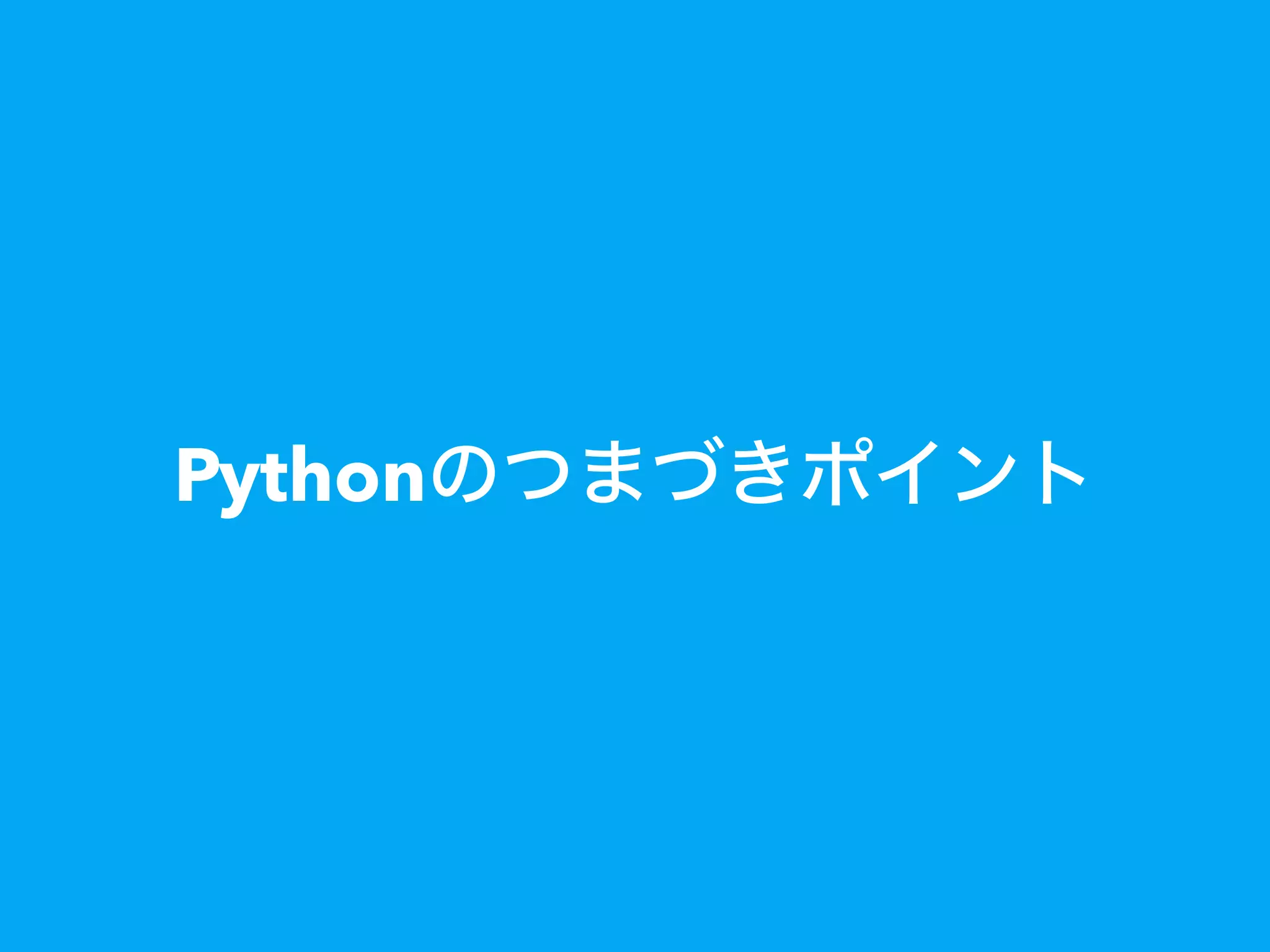Pythonのつまづきポイント
 