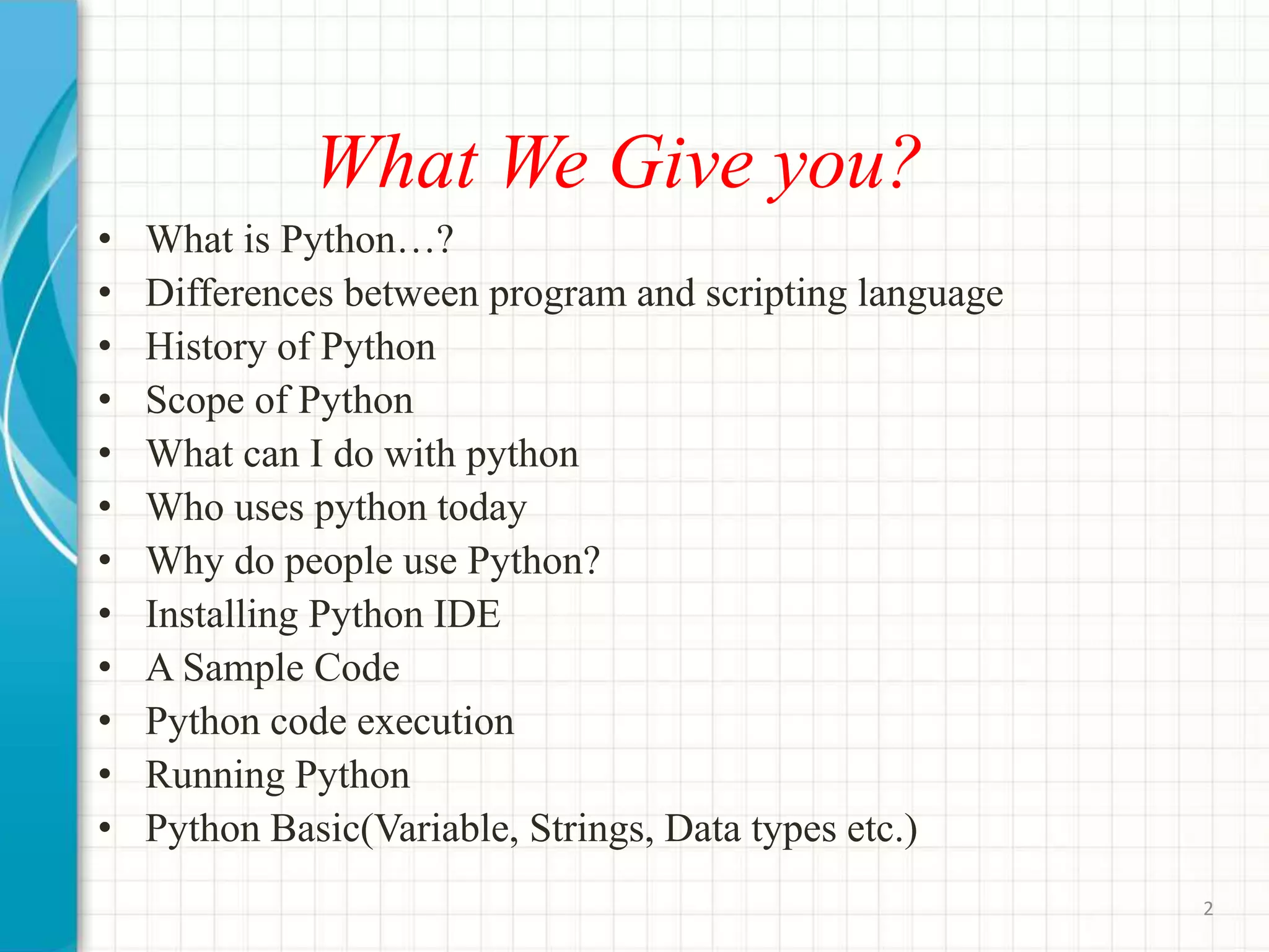 Python Seminar PPT | PPTX
