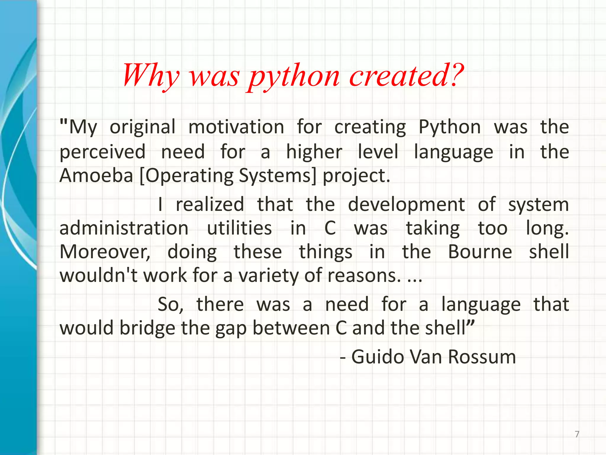 Python Seminar PPT | PPT