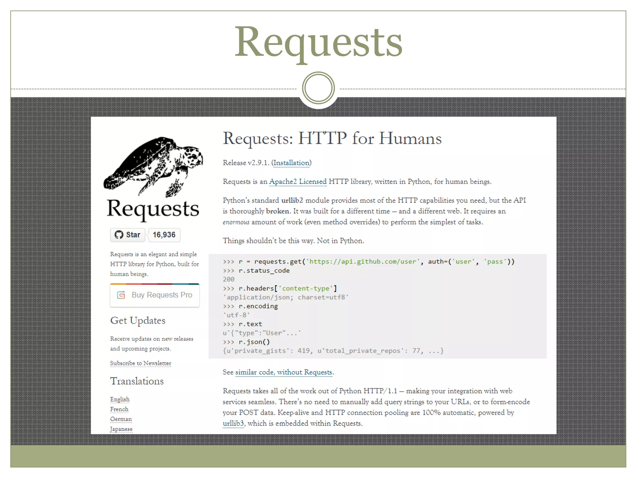 Requests
 