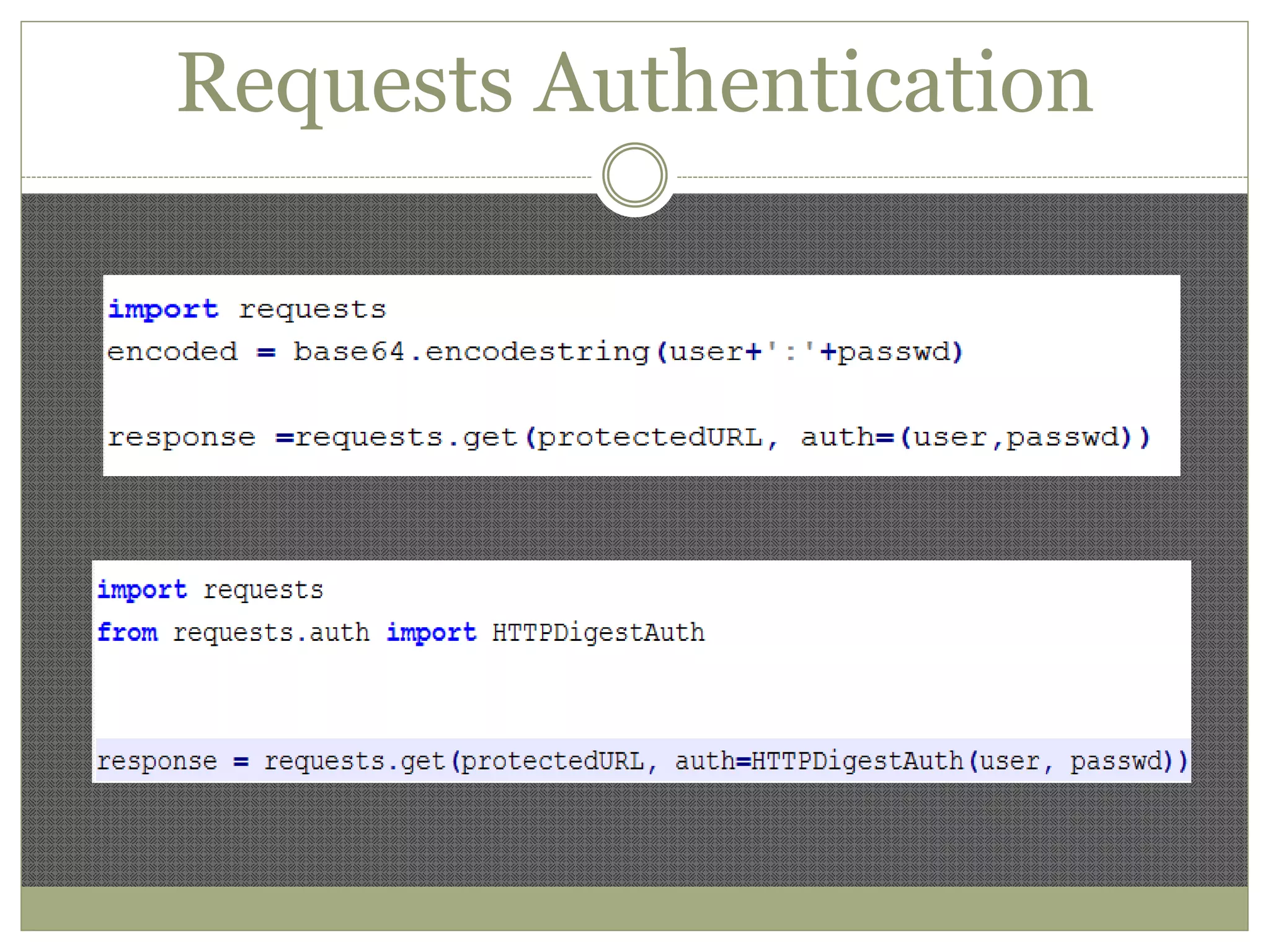 Requests Authentication
 