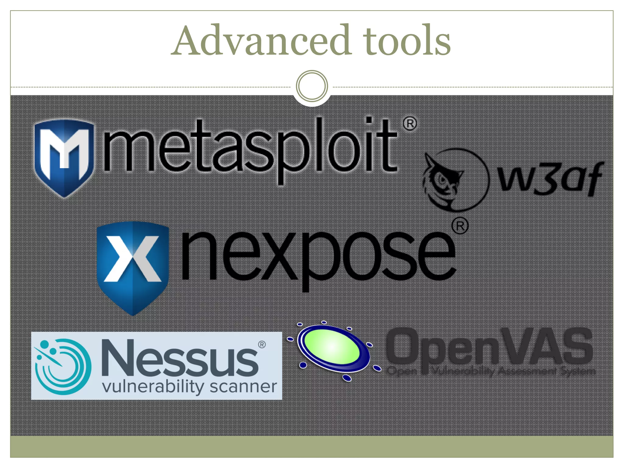 Advanced tools
 