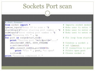 Sockets Port scan
 
