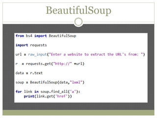 BeautifulSoup
 