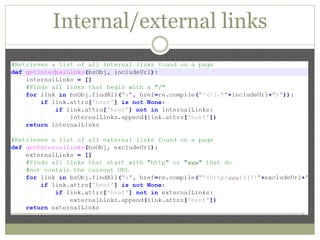 Internal/external links
 