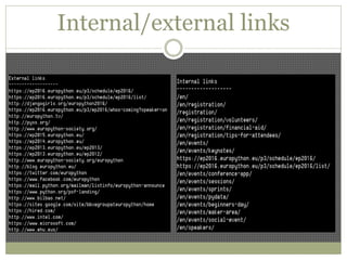 Internal/external links
 