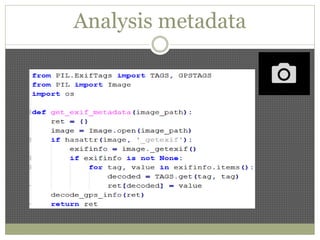 Analysis metadata
 
