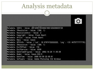 Analysis metadata
 