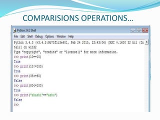 COMPARISIONS OPERATIONS…
 
