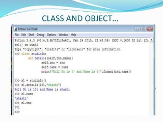 CLASS AND OBJECT…
 