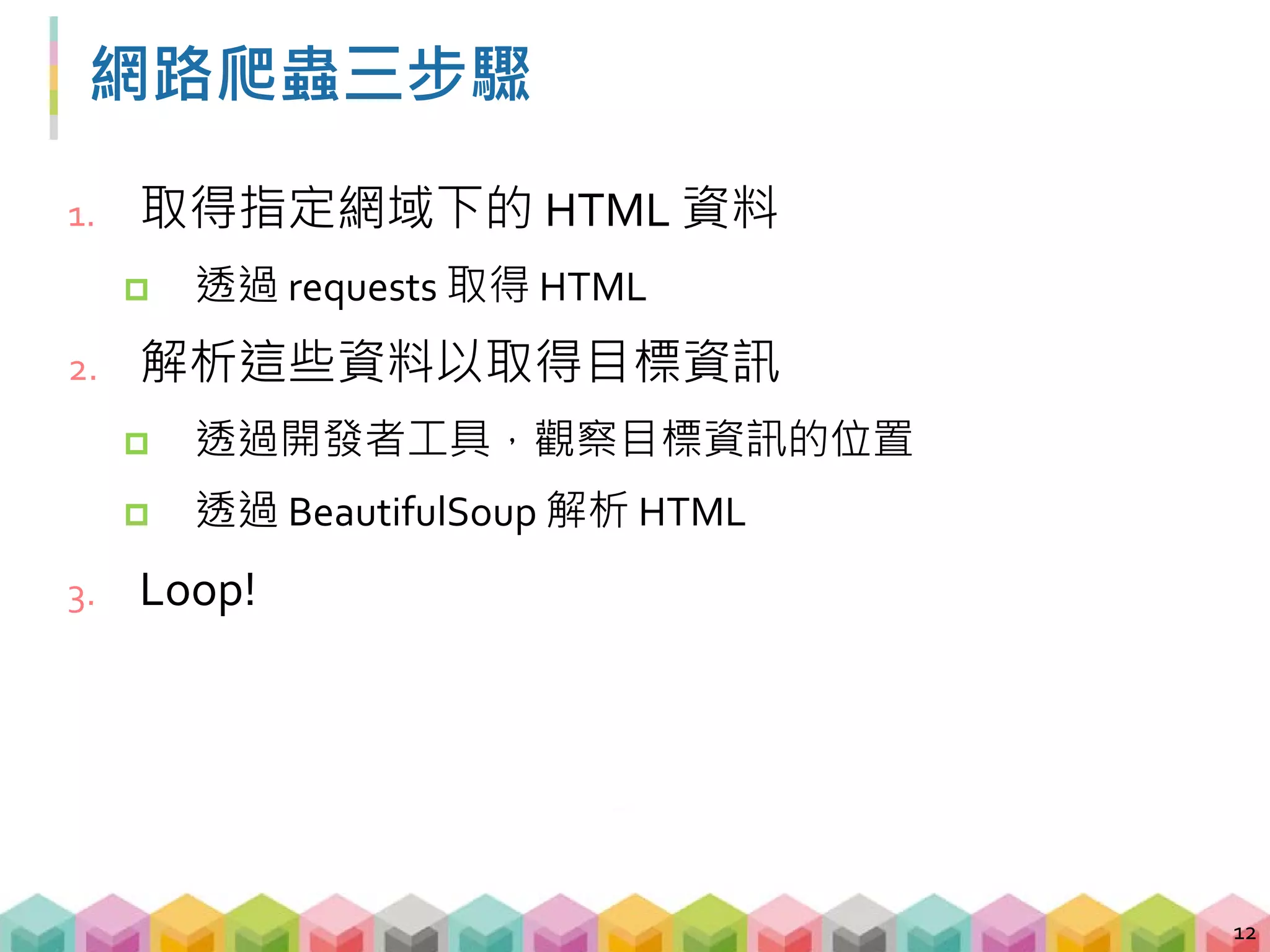 爬蟲眼中的世界
13
 