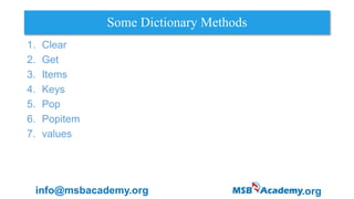 Dictionaries and Sets in Python | PPTX