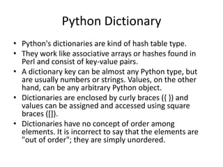 Hash Use Dictionaries Python Python ppt | PPTX