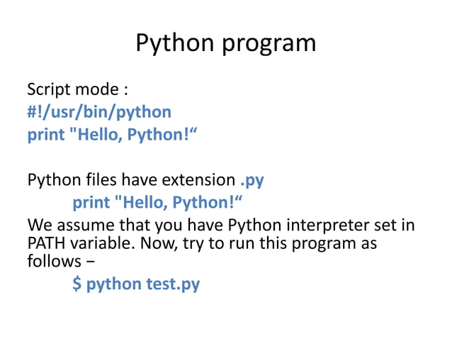Python ppt | PPTX | Programming Languages | Computing